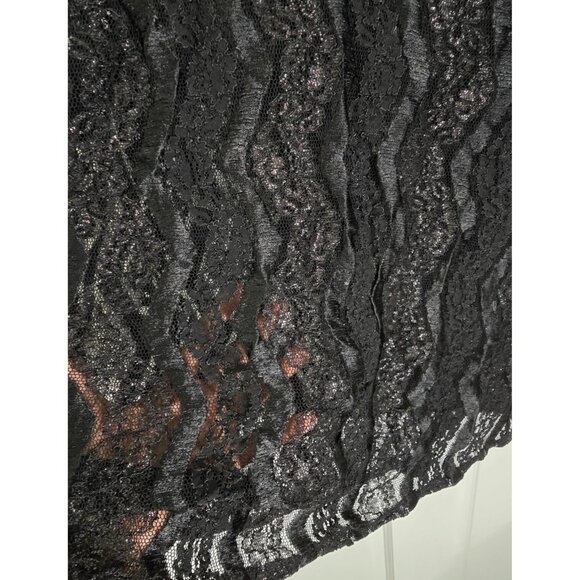 Dream Beach Womens Black Floral Lace‎ Swimsuit Cover Up Short Sleeve Hooded Sz M - Picture 5 of 11
